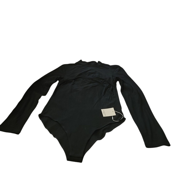 NWT MangoPop Large Elegant Black Long Sleeve Women's Bodysuit - Picture 9 of 14